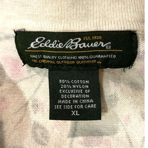 Eddie Bauer Women's Cardigan Floral button up Top XL Cotton Nylon - Picture 2 of 4